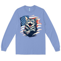 Colony Blue cat1 Long Sleeve Tee - Unal Design