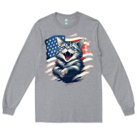 Heather Grey cat1 Long Sleeve Tee - Unal Design