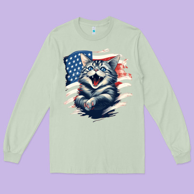 Cat1 Long Sleeve Tee Designed By Unal Design