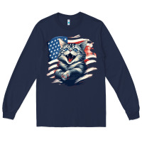 Navy cat1 Long Sleeve Tee - Unal Design
