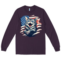 Plum cat1 Long Sleeve Tee - Unal Design