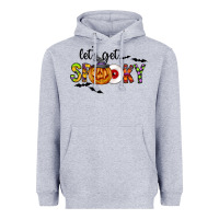 Heather Grey Let's Get Spooky Heavyweight Hoodie - CowhideDigitalArt