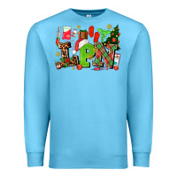 Ocean Blue lpn christmas nurse with Premium Sweatshirt - AdoDesignShop