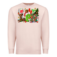 Pale Pink lpn christmas nurse with Premium Sweatshirt - AdoDesignShop