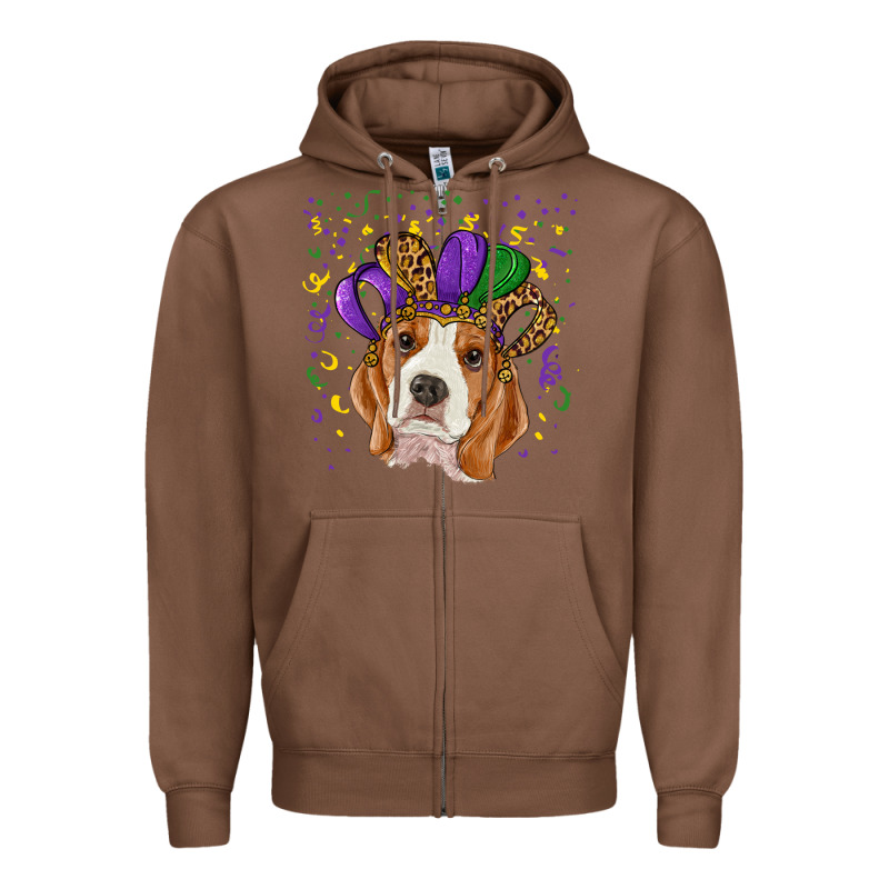 Mardi Gras Beagle Zipper Hoodie by RanaPortraitStore | Teevron