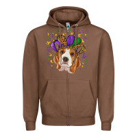 Chestnut mardi gras beagle Zipper Hoodie - RanaPortraitStore