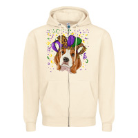Sandshell mardi gras beagle Zipper Hoodie - RanaPortraitStore