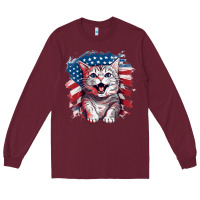 Burgundy cat2 Long Sleeve Tee - Unal Design