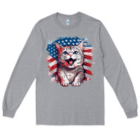 Heather Grey cat2 Long Sleeve Tee - Unal Design