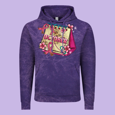Pink Cancer Ribbon And October Calendar Vintage Hoodie Designed By Adodesignshop
