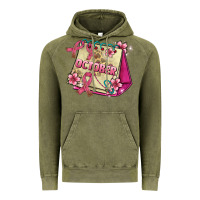 Vintage Olive pink cancer ribbon and october calendar Vintage Hoodie - AdoDesignShop