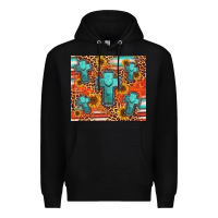 Black turquoise cross pattern Premium Hoodie - Jasminsmagicworld