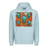 Blue Mist turquoise cross pattern Premium Hoodie - Jasminsmagicworld