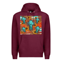 Burgundy turquoise cross pattern Premium Hoodie - Jasminsmagicworld
