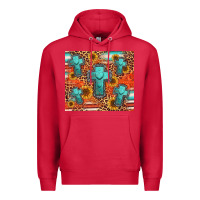 Cardinal turquoise cross pattern Premium Hoodie - Jasminsmagicworld