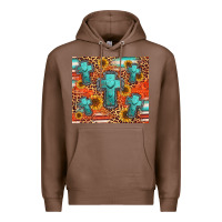 Chestnut turquoise cross pattern Premium Hoodie - Jasminsmagicworld