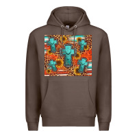 Coffee turquoise cross pattern Premium Hoodie - Jasminsmagicworld