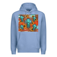Colony Blue turquoise cross pattern Premium Hoodie - Jasminsmagicworld