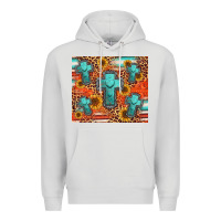 Dove Grey turquoise cross pattern Premium Hoodie - Jasminsmagicworld