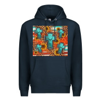 Navy turquoise cross pattern Premium Hoodie - Jasminsmagicworld