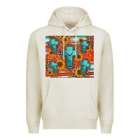 Oatmeal Heather turquoise cross pattern Premium Hoodie - Jasminsmagicworld