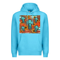 Ocean Blue turquoise cross pattern Premium Hoodie - Jasminsmagicworld