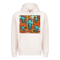 Pale Pink turquoise cross pattern Premium Hoodie - Jasminsmagicworld