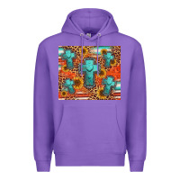 Purple turquoise cross pattern Premium Hoodie - Jasminsmagicworld