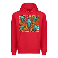 Red turquoise cross pattern Premium Hoodie - Jasminsmagicworld