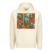 Sandshell turquoise cross pattern Premium Hoodie - Jasminsmagicworld