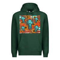 Sports Green turquoise cross pattern Premium Hoodie - Jasminsmagicworld