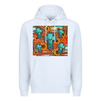 White turquoise cross pattern Premium Hoodie - Jasminsmagicworld