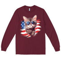 Burgundy cat2 Long Sleeve Tee - Unal Design
