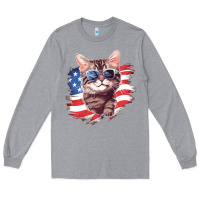 Heather Grey cat2 Long Sleeve Tee - Unal Design