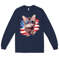 Navy cat2 Long Sleeve Tee - Unal Design