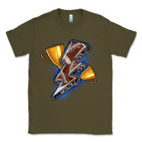 Army Green football lightning bolt Classic Tee - Zillion Design Studio