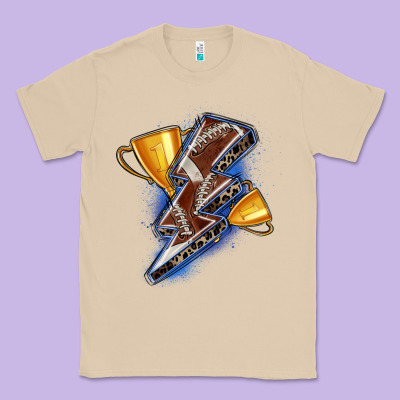 Classic Tee football lightning bolt