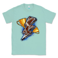 Seafoam football lightning bolt Classic Tee - Zillion Design Studio
