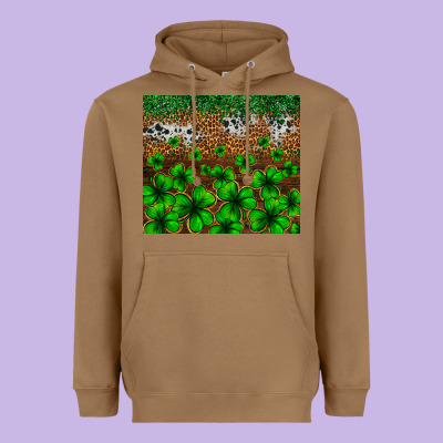 St. Patrick's Day Leopard Cowhide Tumbler Heavyweight Hoodie Designed By Neo Western