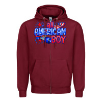 Burgundy all american boy billie wilder Zipper Hoodie - texasbilliewilder