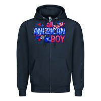 Navy all american boy billie wilder Zipper Hoodie - texasbilliewilder