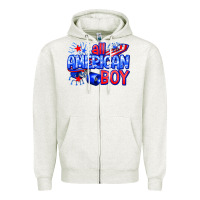 Oatmeal Heather all american boy billie wilder Zipper Hoodie - texasbilliewilder