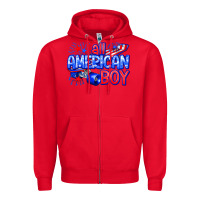 Red all american boy billie wilder Zipper Hoodie - texasbilliewilder