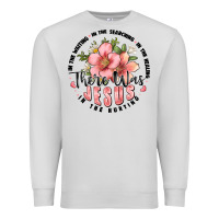 Dove Grey there was jesus Premium Sweatshirt - JahusDesignShop
