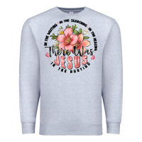 Heather Grey there was jesus Premium Sweatshirt - JahusDesignShop