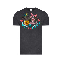 Vintage Black hogs and kisses pigs Vintage Tee - Artiststas