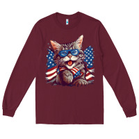 Burgundy cat4 Long Sleeve Tee - Unal Design
