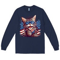 Navy cat4 Long Sleeve Tee - Unal Design