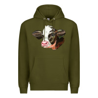 Army Green holstein calf face Premium Hoodie - LillyAllenDesigns