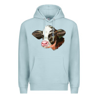 Blue Mist holstein calf face Premium Hoodie - LillyAllenDesigns